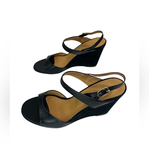 A.P.C. Black Wedge sandals with leather strap EU Size 39-W9 - Picture 2 of 9